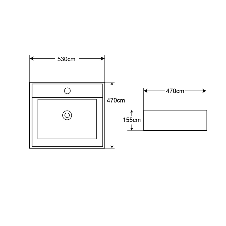 热销款式浴室陶瓷方形洗手盆 mc-1199
